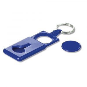 Porta-chaves com moeda para carrinho de supermercado
